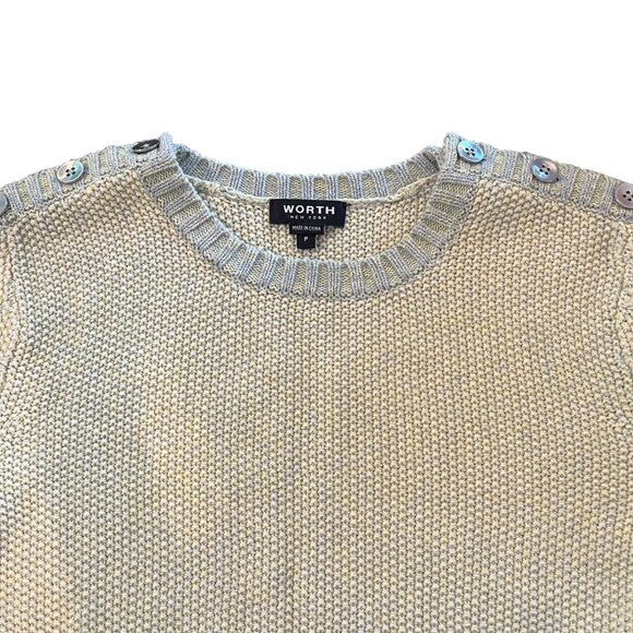 Women's‎ Worth New York Blue/Yellow Lightweight Sweater with Buttons Size Petite - Picture 3 of 4